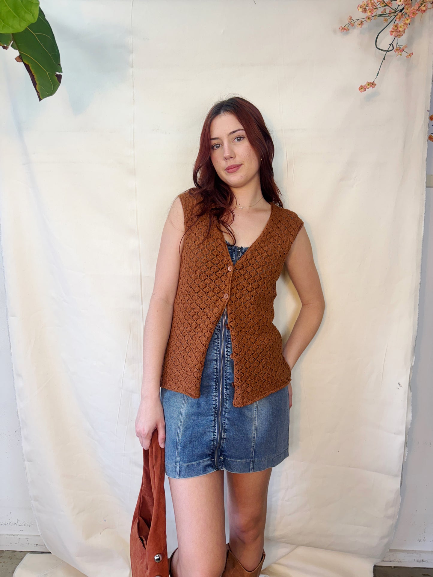 Denim zipper dress