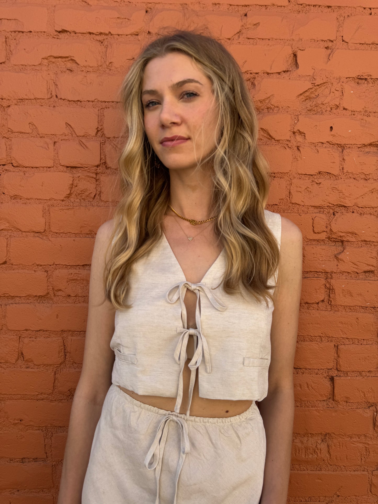 Alyssa tie front vest top