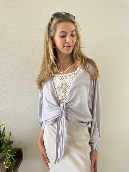 Lilac Tie Front Top