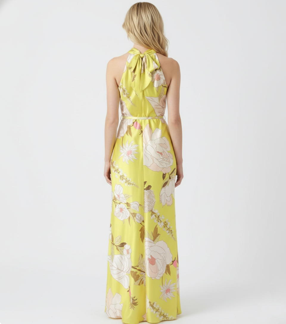CELESTE HALTER FLORAL MAXI