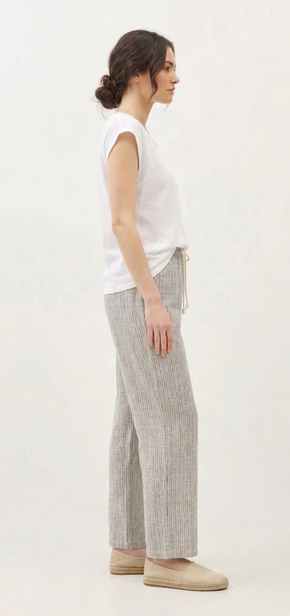 The Harbor Pinstripe Linen Drawstring Pant