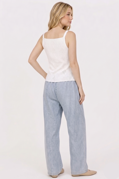 The Aria Diamond Pointelle Tailored Knit Vest