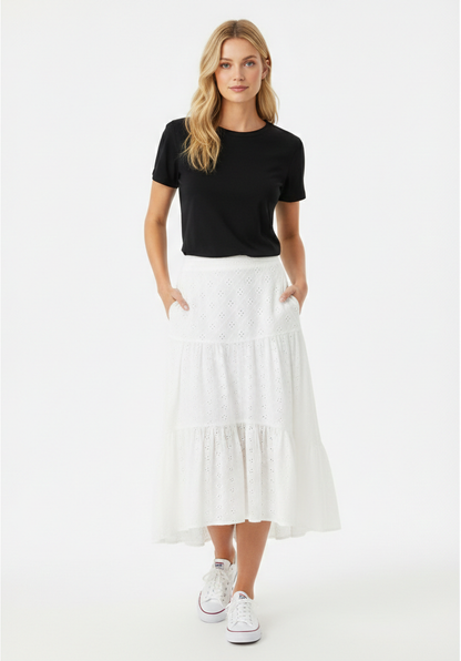 Boho Eyelet Lace Skirt