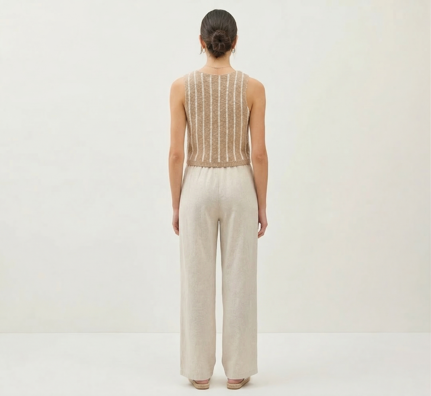 Meline The Sandcastle Striped Knit Waistcoat