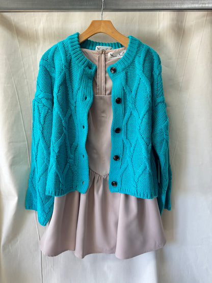 Retro cable knit cardigan