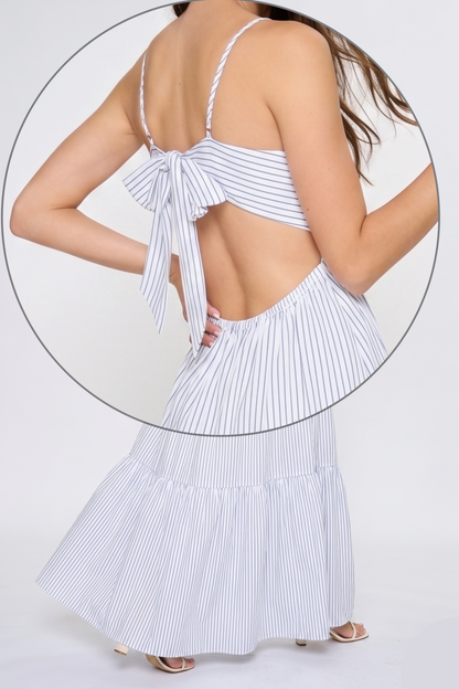 The Coastal Cutout Striped Maxi Dress.