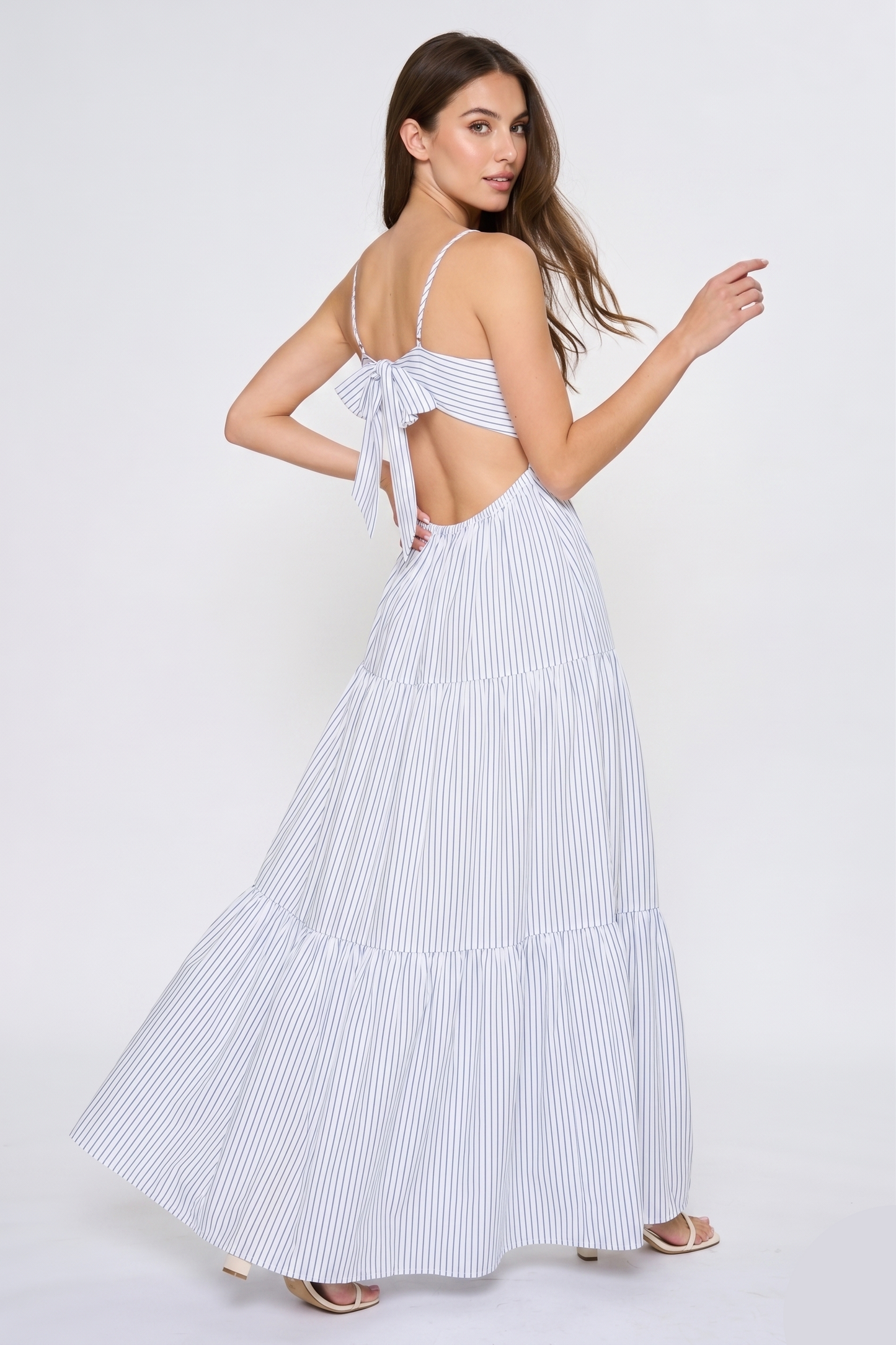 The Coastal Cutout Striped Maxi Dress.