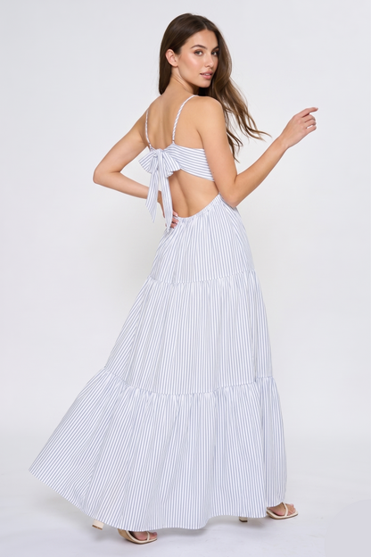 The Coastal Cutout Striped Maxi Dress.