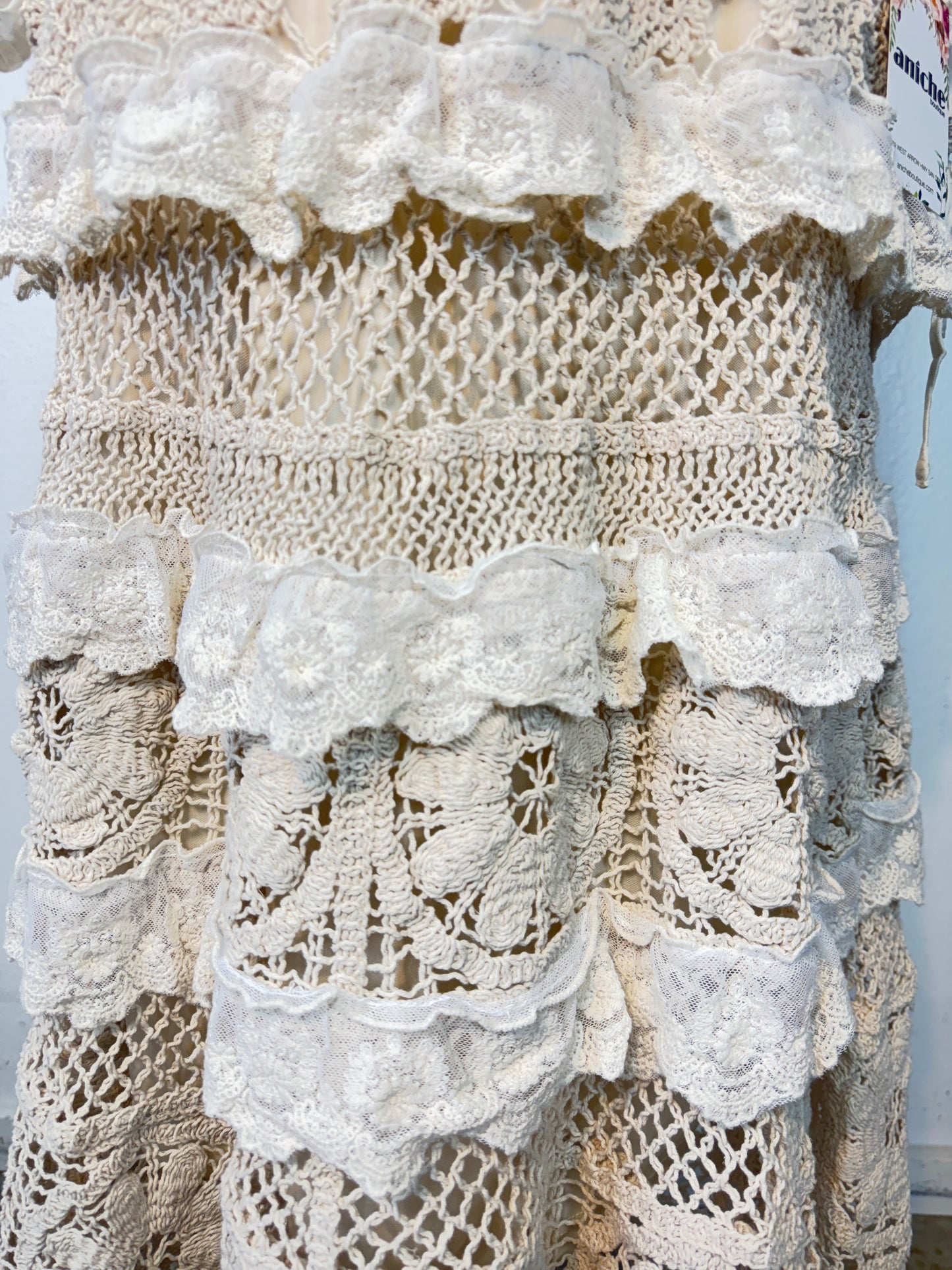 BALI crochet detail midi skirt