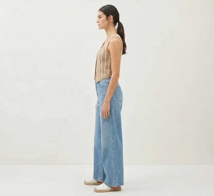 Meline The Sandcastle Striped Knit Waistcoat