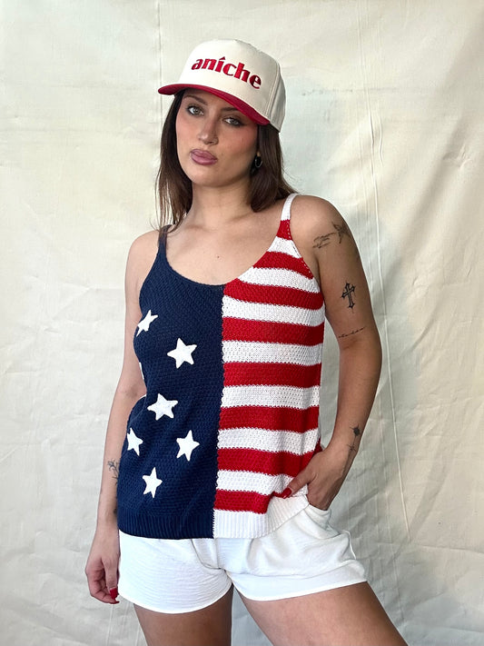 Star stripe knit top