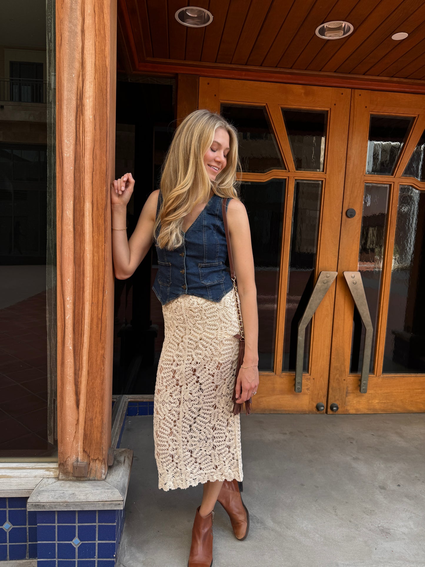 Dena crochet midi skirt
