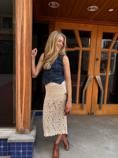 Dena crochet midi skirt