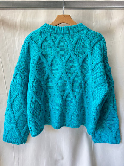 Retro cable knit cardigan
