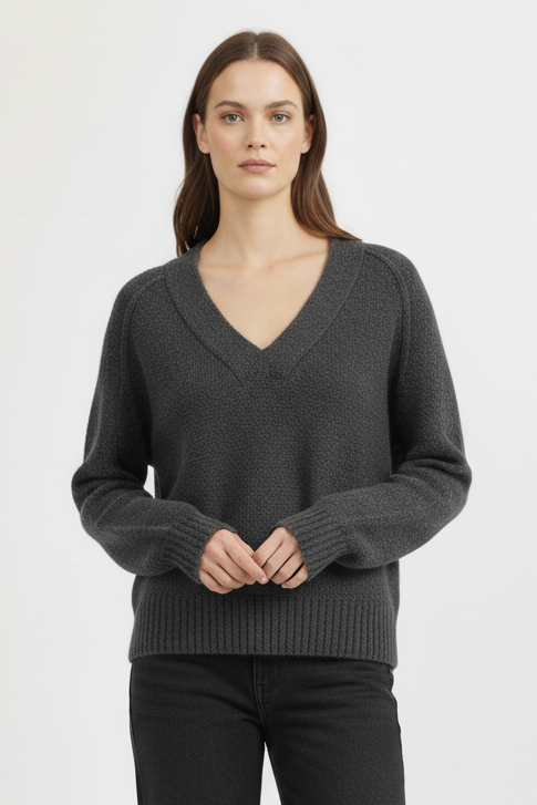V neck pullover sweater