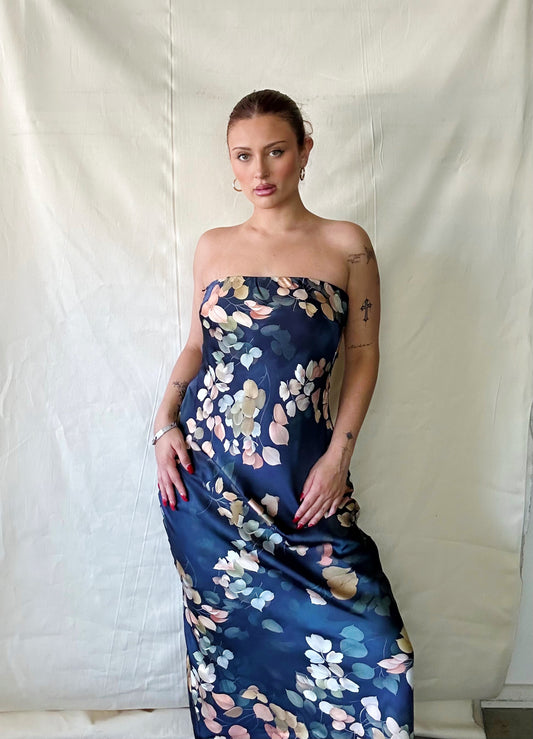 FLOR strapless tie back dress
