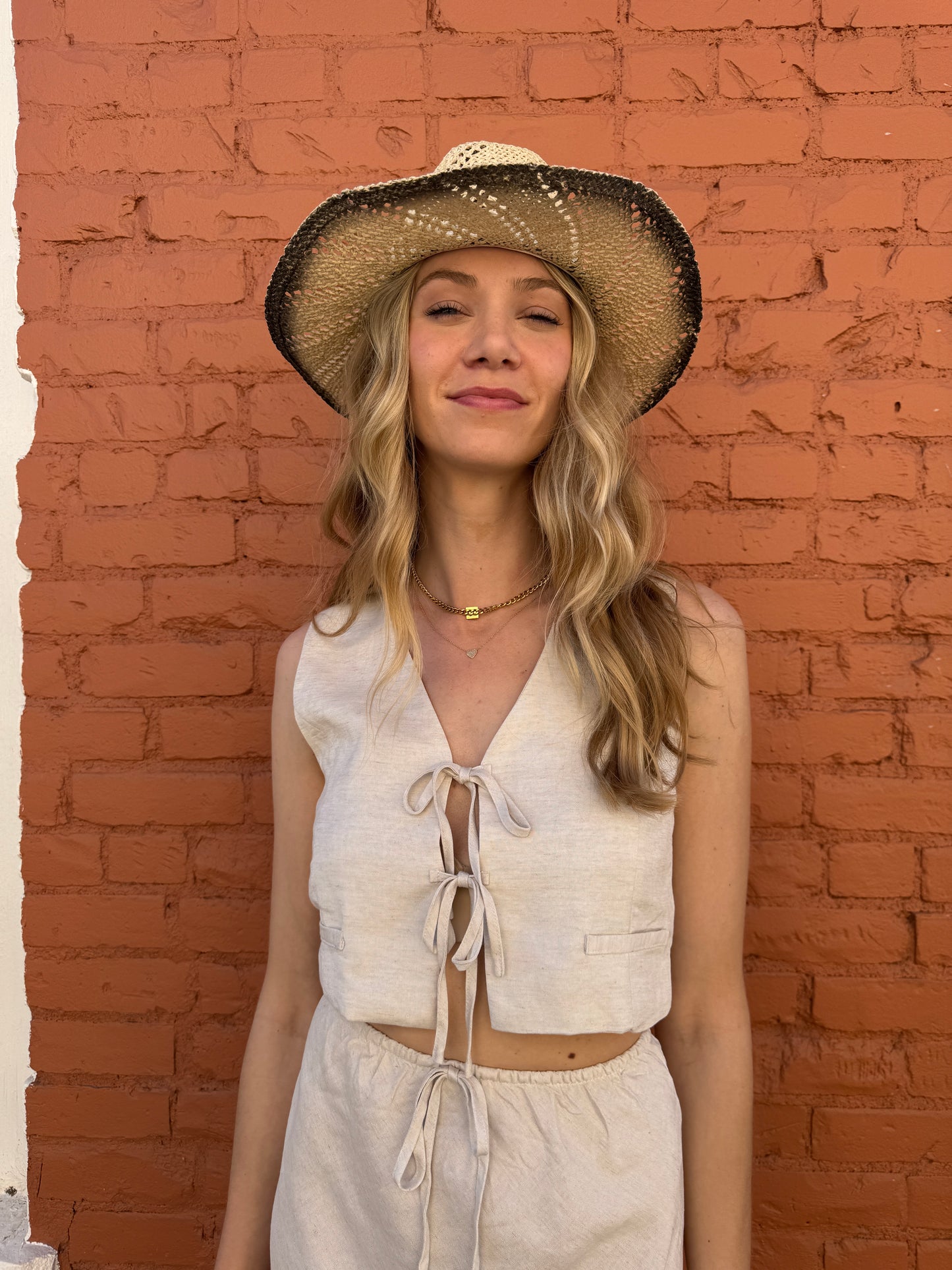 Alyssa tie front vest top