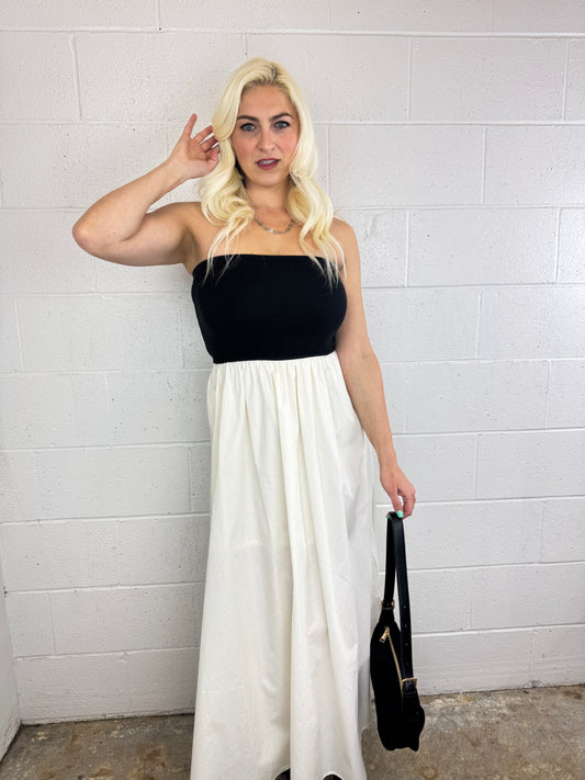 Maggie Strapless Midi Dress