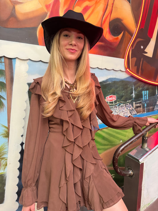 CHIFFON RUFFLE FRONT MINI