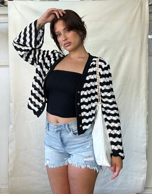 Scallop V Neck Cardigan