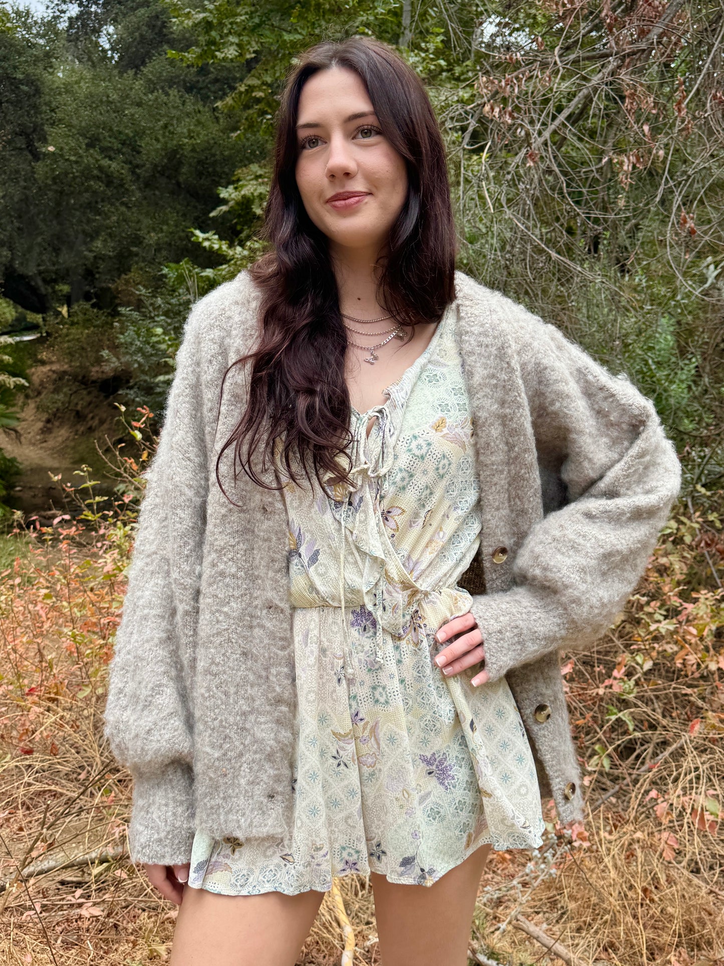 KARINA fuzzy open cardigan