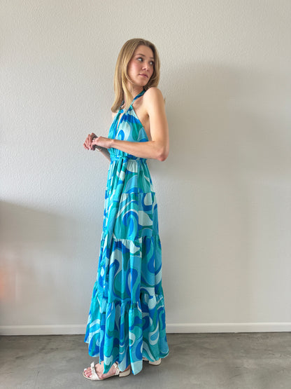 Blue Swirl Burst Maxi