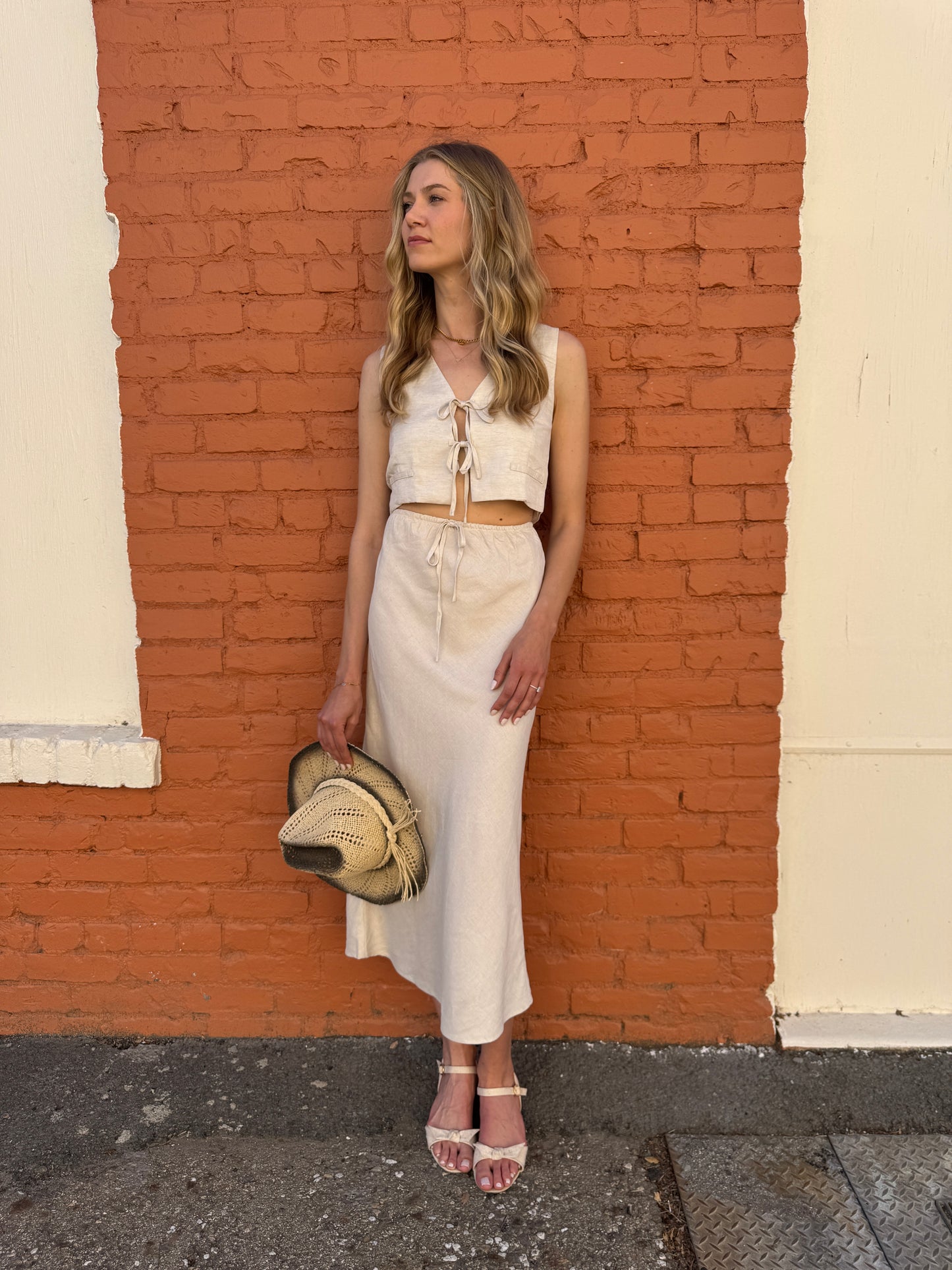 Alyssa tie front vest top