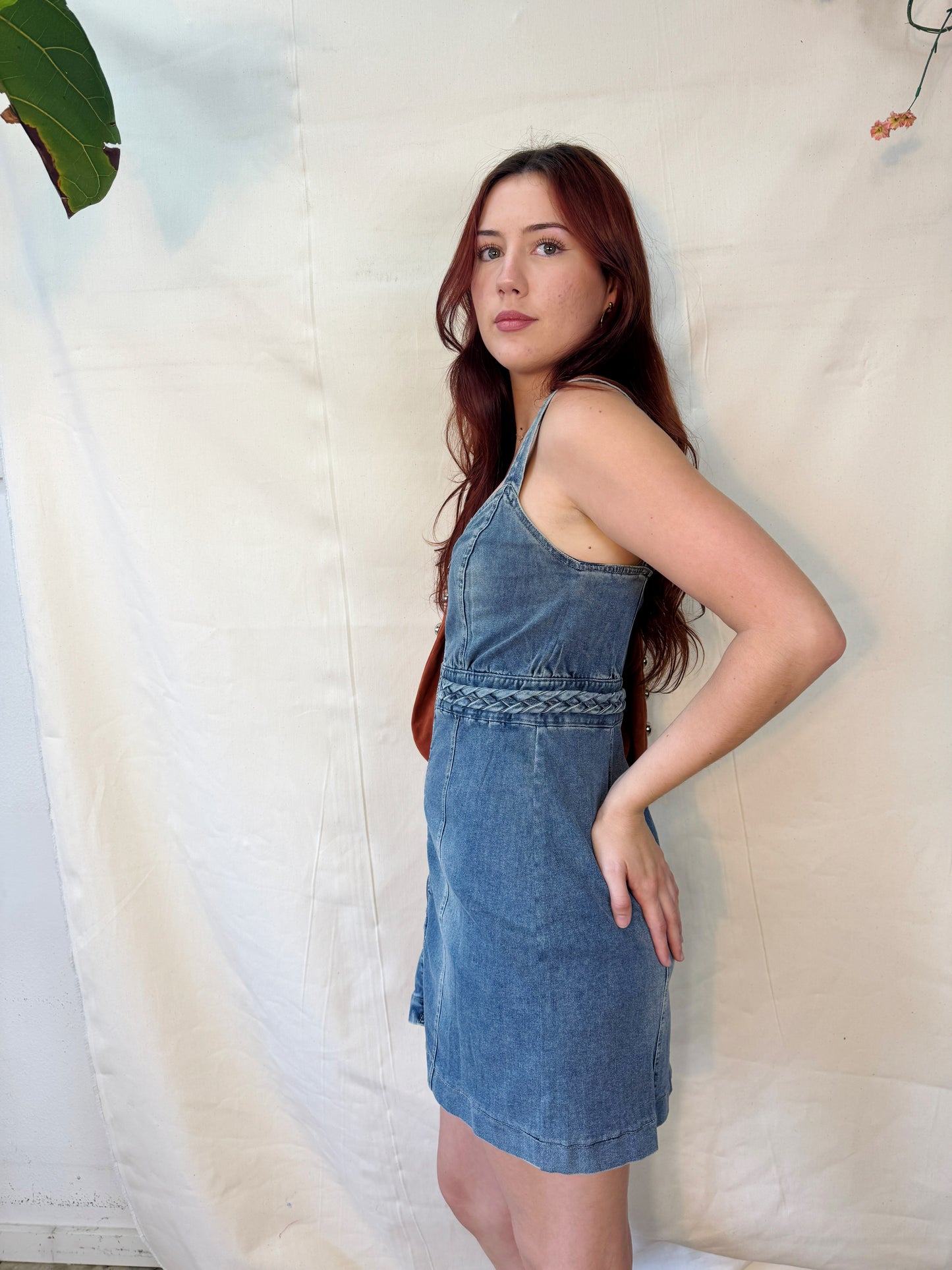 Denim zipper dress
