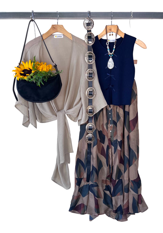 Chiffon tie front kimono