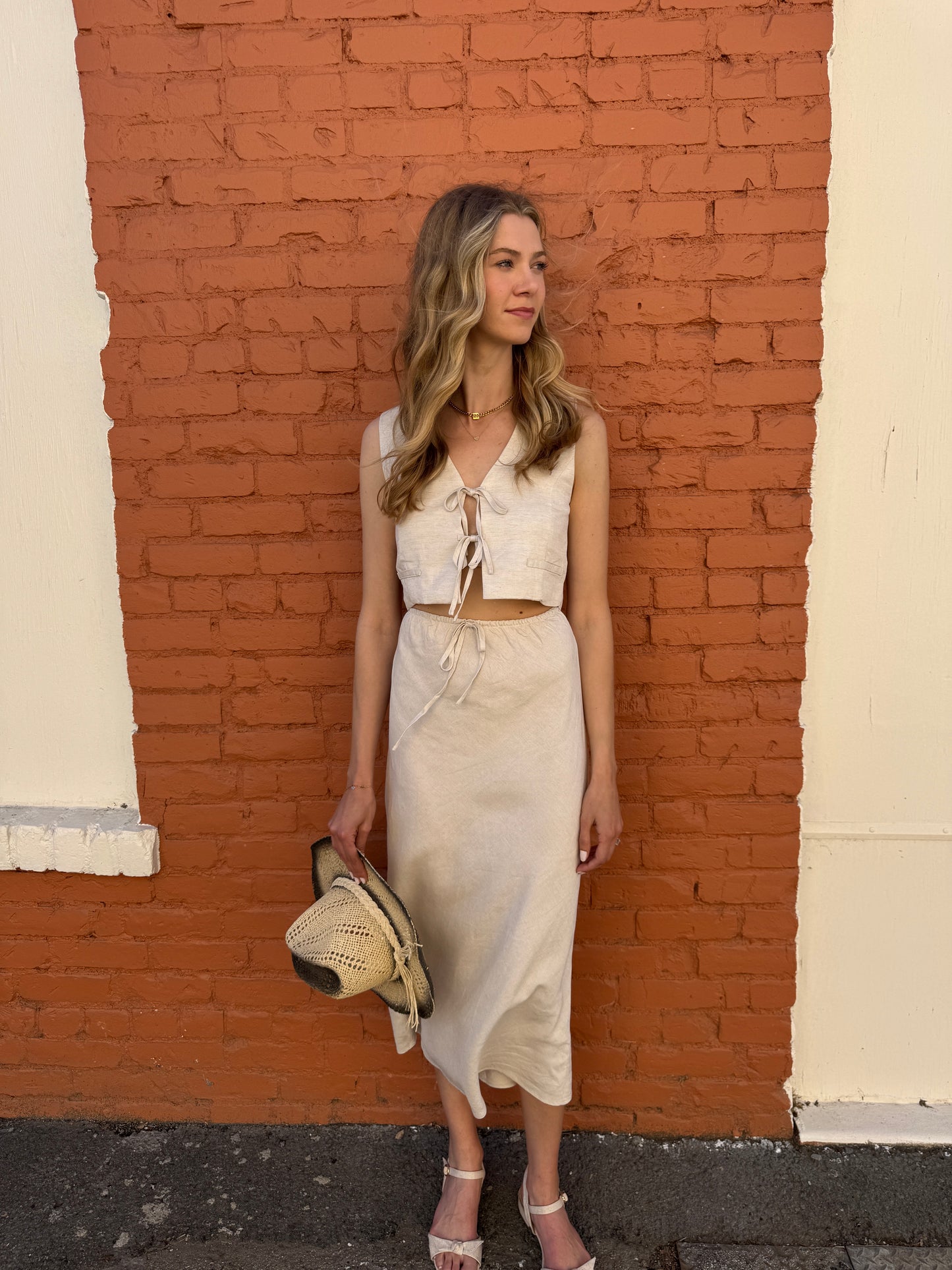 Alyssa tie front vest top