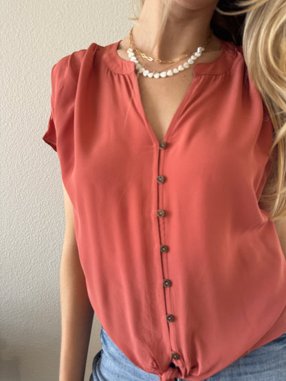 Rivera Button Front Top
