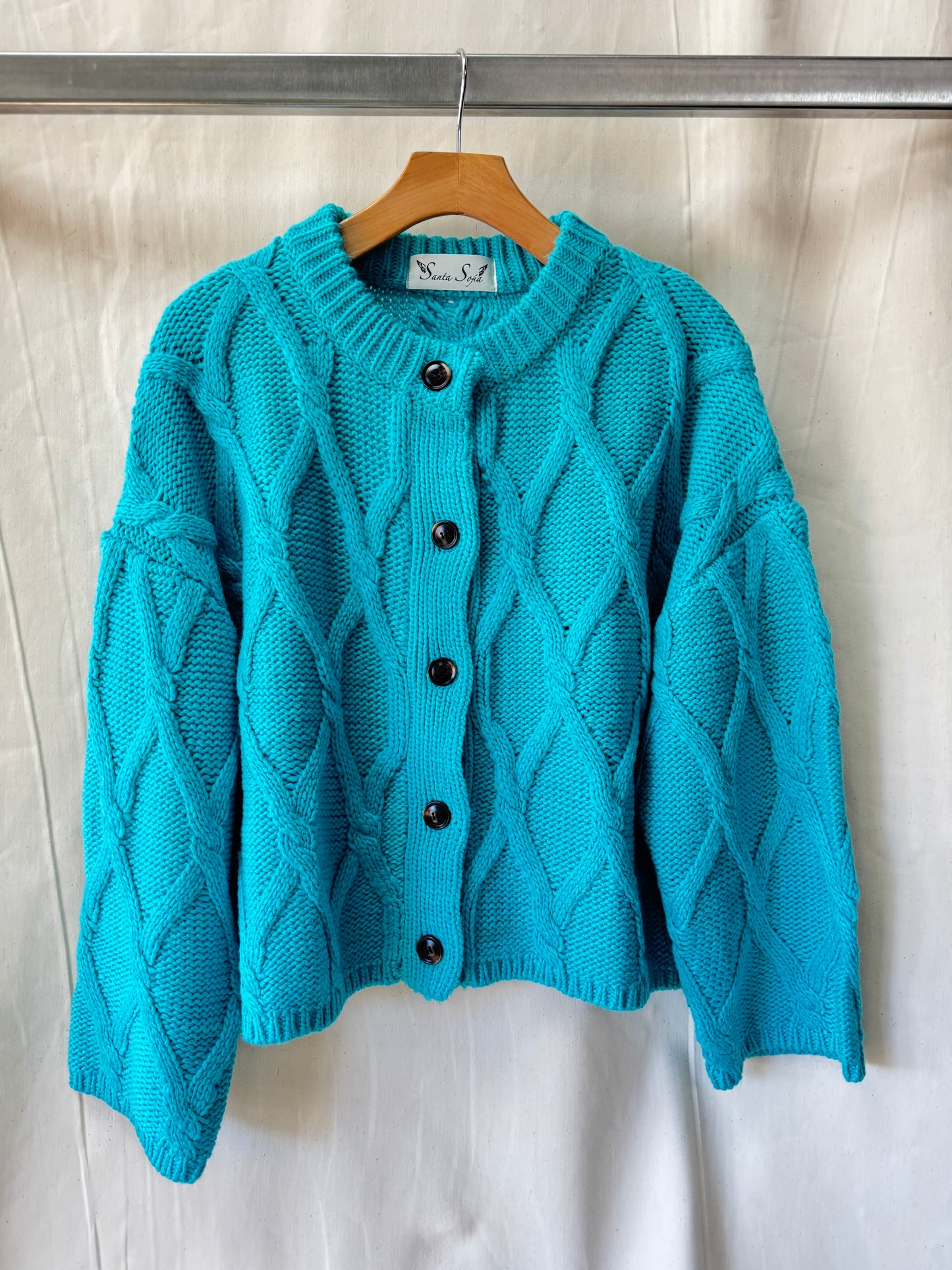 Retro cable knit cardigan