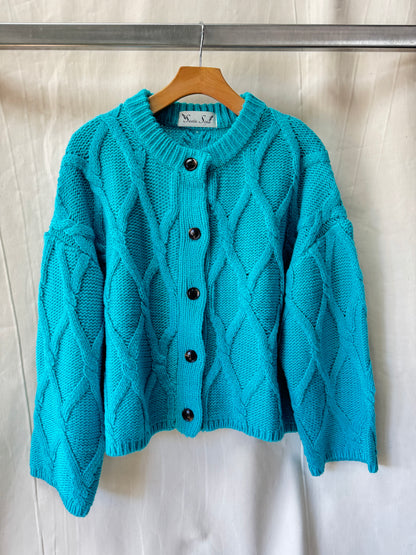 Retro cable knit cardigan