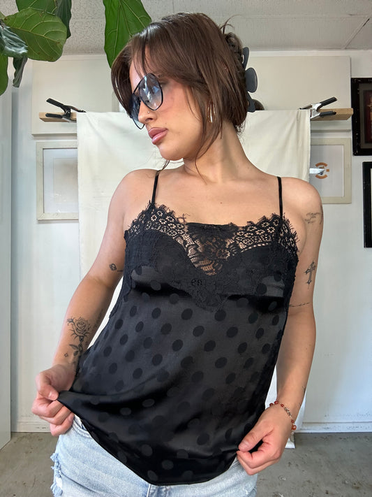 Candace polka dot lace top