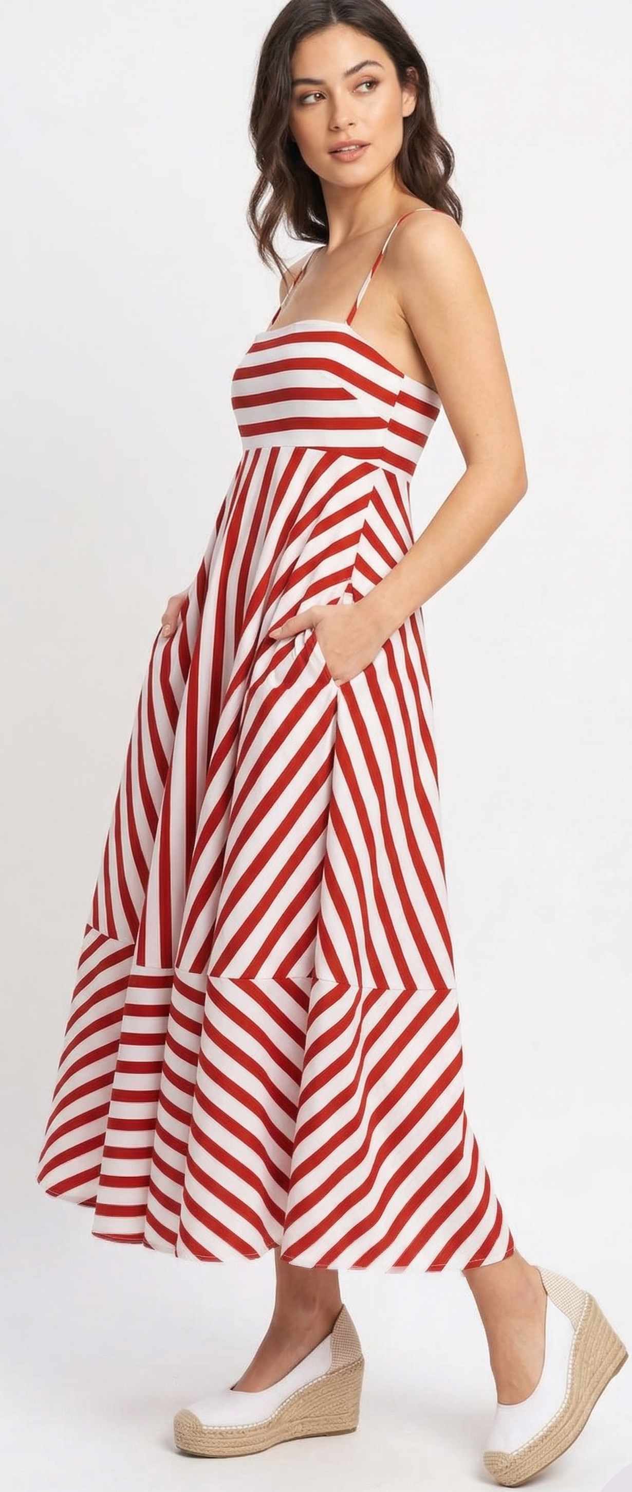 The Perspective Striped Midi Dress