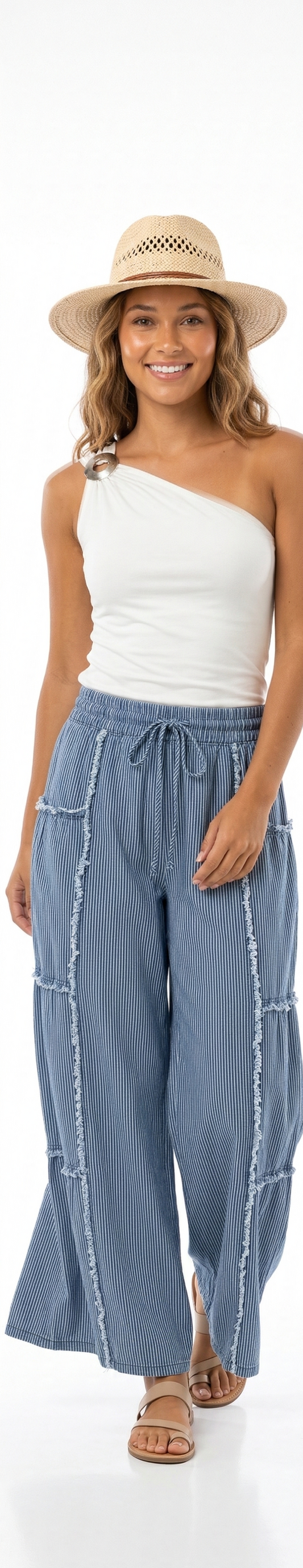 Marlo striped wide leg pants