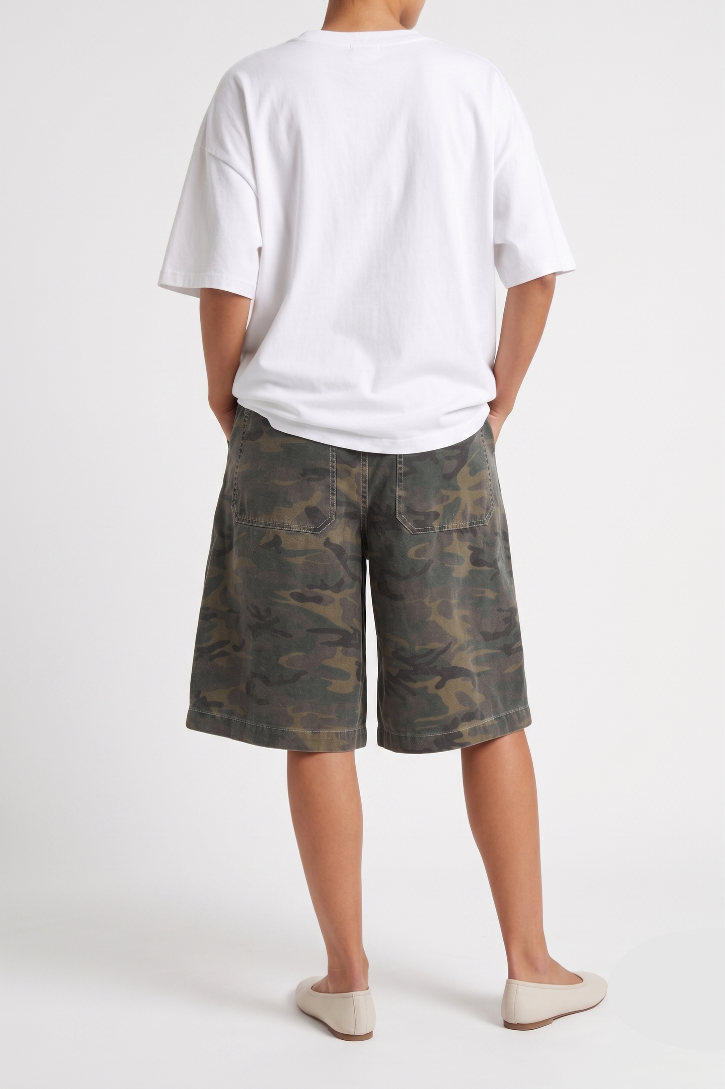 The Rebel Camo Oversized Cargo Skort Shorts