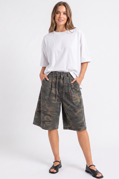 The Rebel Camo Oversized Cargo Skort Shorts