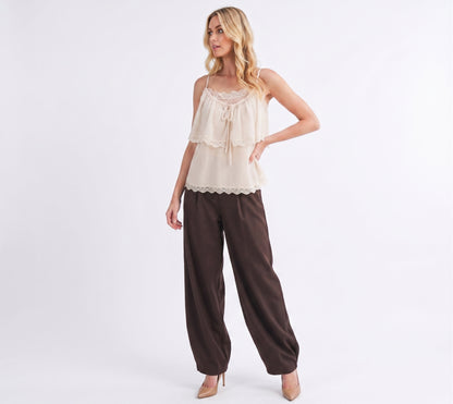 The Coquette Lace & Chiffon Tiered Cami Top