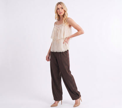 The Coquette Lace & Chiffon Tiered Cami Top