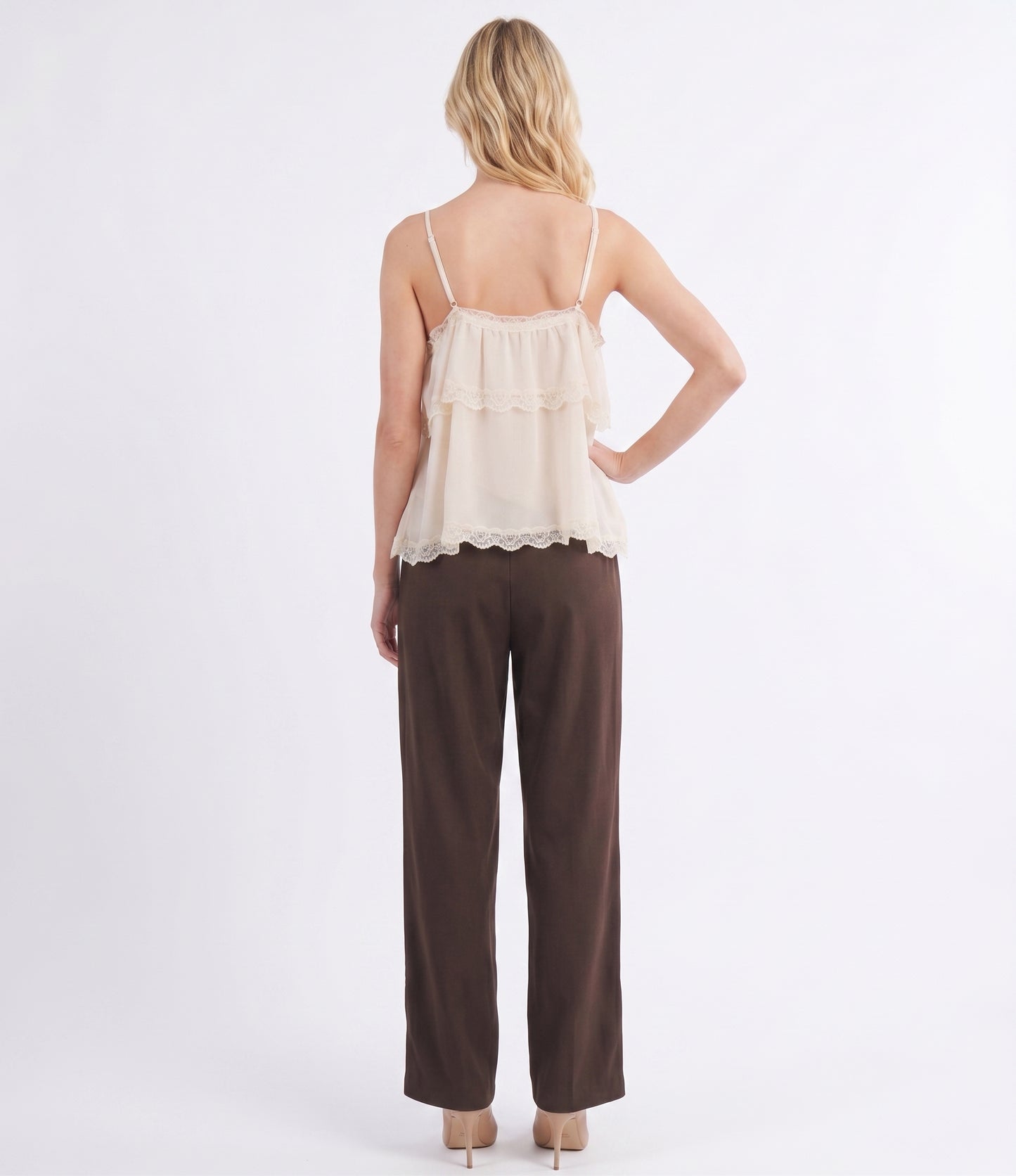 The Coquette Lace & Chiffon Tiered Cami Top