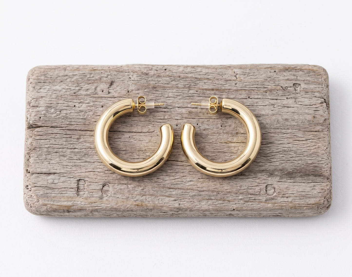 The Aurelia 14k Gold Dipped Chunky Tubular Hoop Earrings