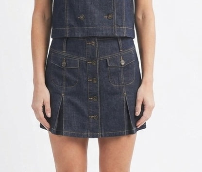 The Cambridge Denim skirt in Dark Indigo