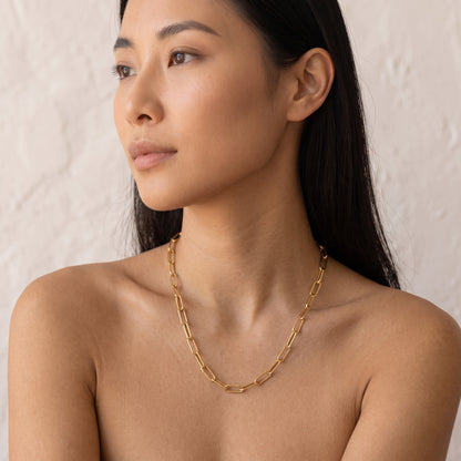 The St. Tropez 14k Gold-Plated Paperclip Chain Necklace