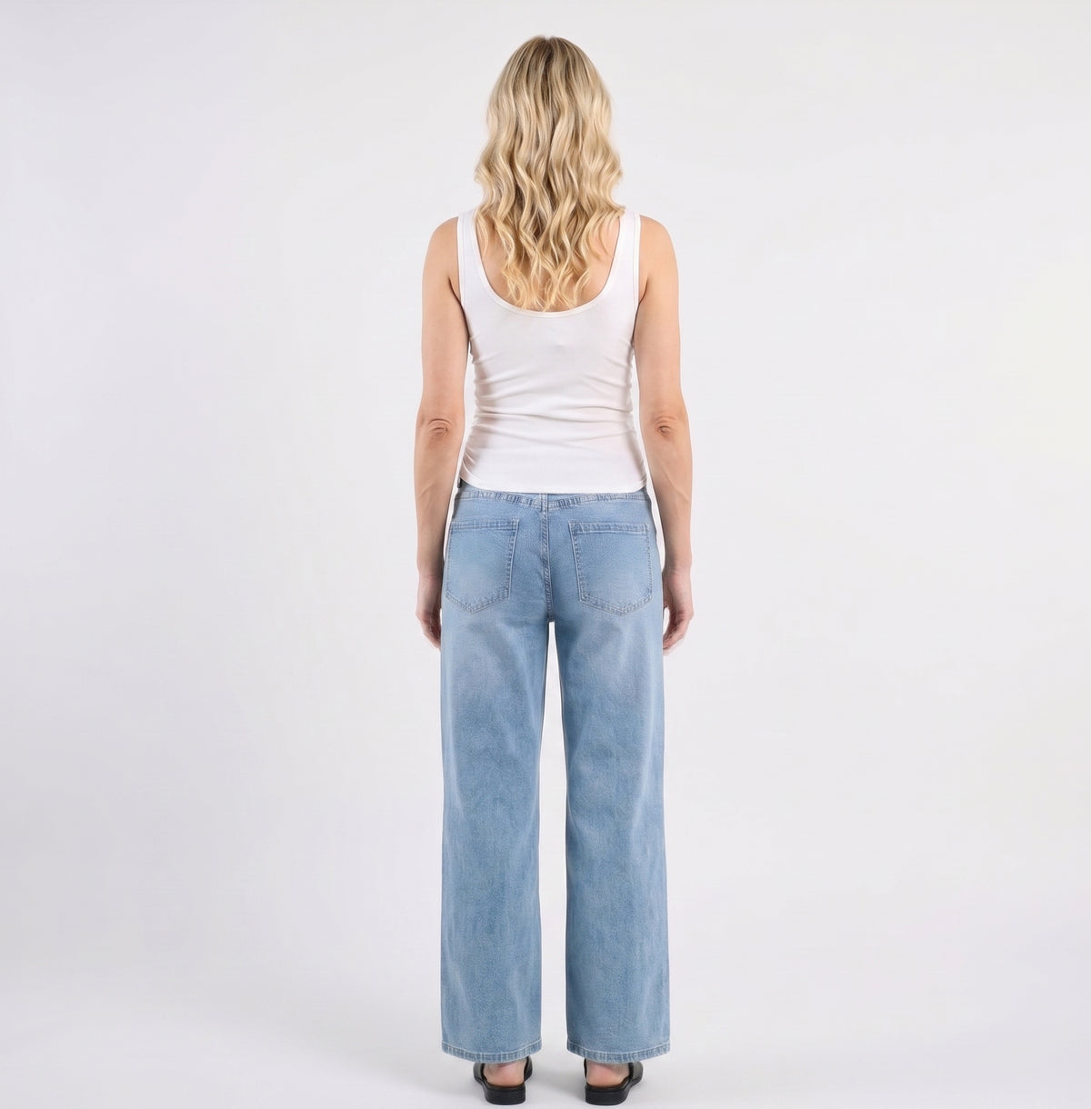 The Harper Side-Ruched Ribbed Scoop-Neck Tank Top