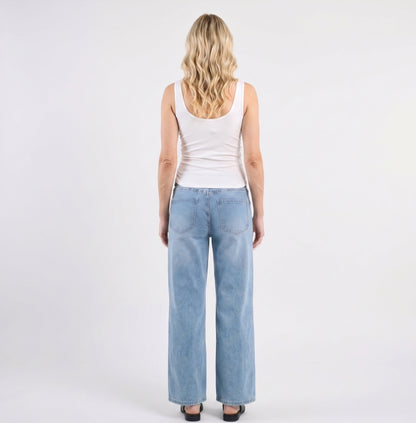 The Harper Side-Ruched Ribbed Scoop-Neck Tank Top