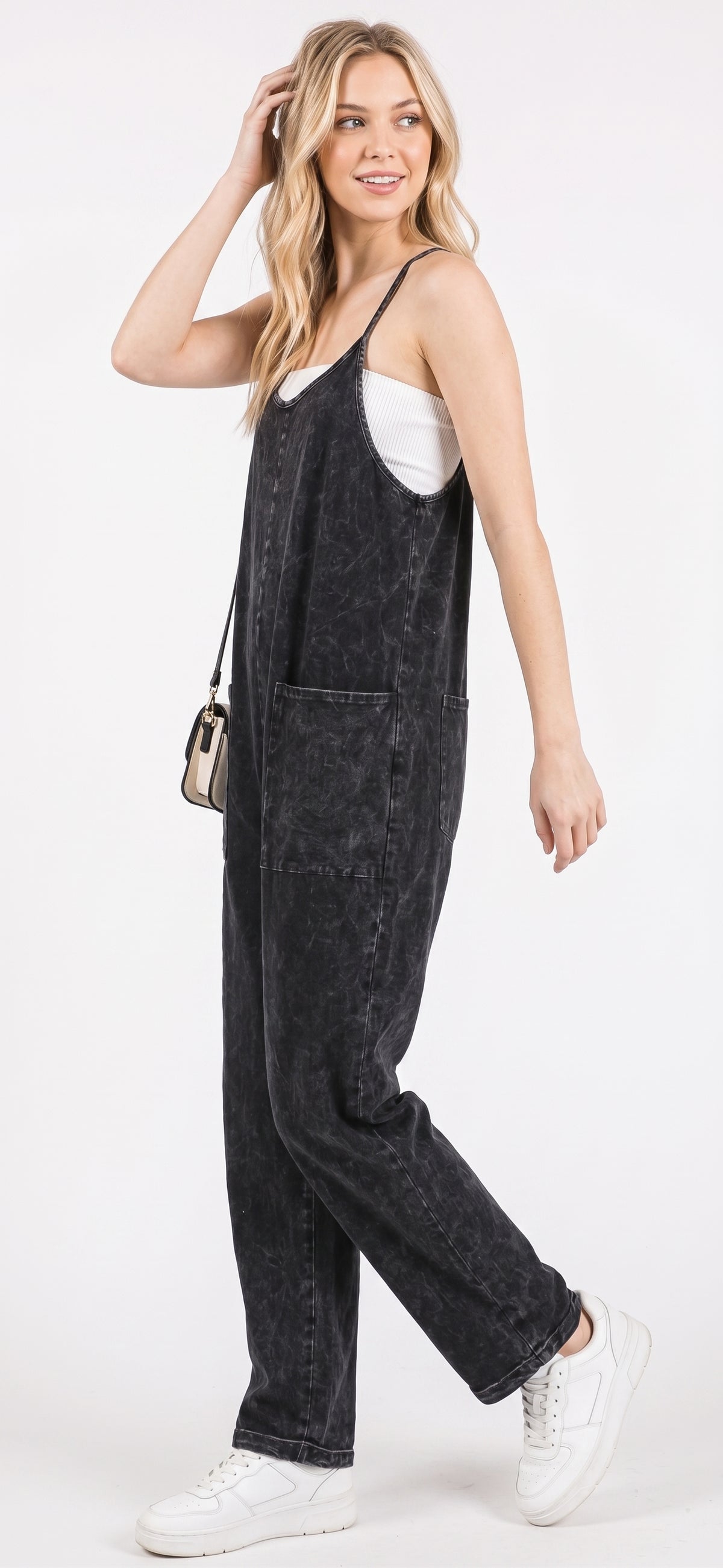 The Rowan Mineral Wash Slouchy Pocket Overalls Jumpsuit