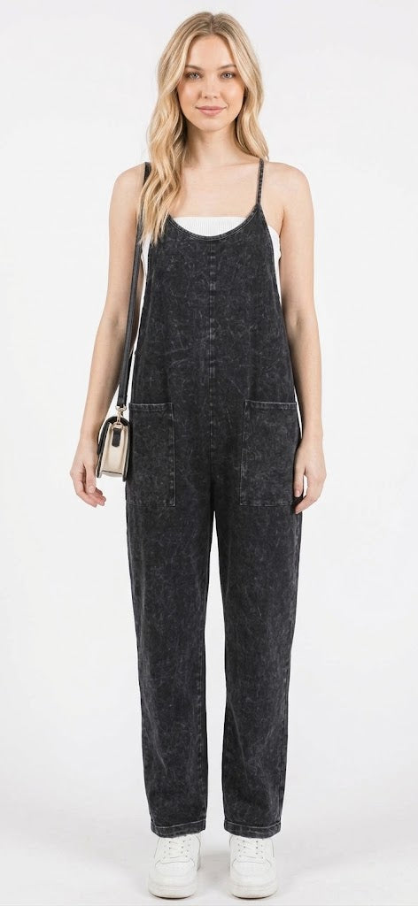 The Rowan Mineral Wash Slouchy Pocket Overalls Jumpsuit