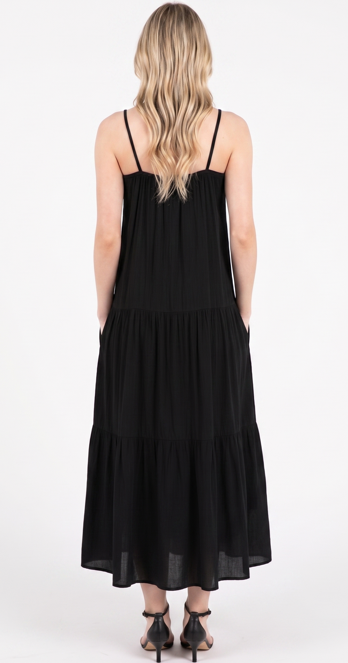 The Isla Rayon Tiered Cami Midi Dress