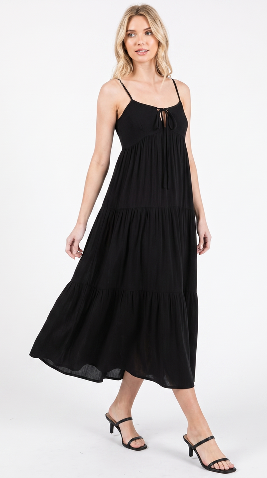 The Isla Rayon Tiered Cami Midi Dress